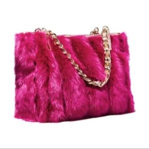 BETSEY JOHNSON FUR YOUR EYES ONLY PINK SATCHEL